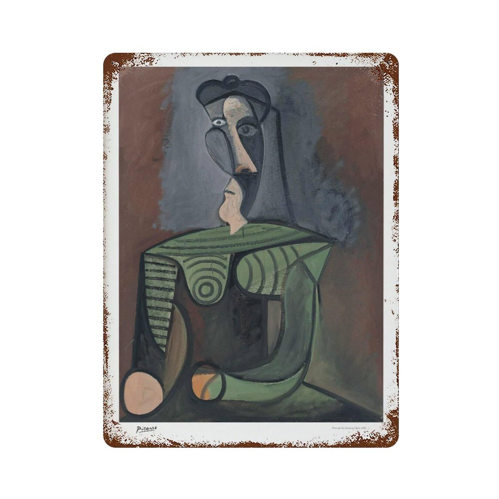 xiaoxiaoshen Picasso Woman Portrait Surrealist Paris Wall Decor Art Metal Tin Poster Modern Home Decor Art Home Bar Shop Decorations Vintage Sign 40x30cm