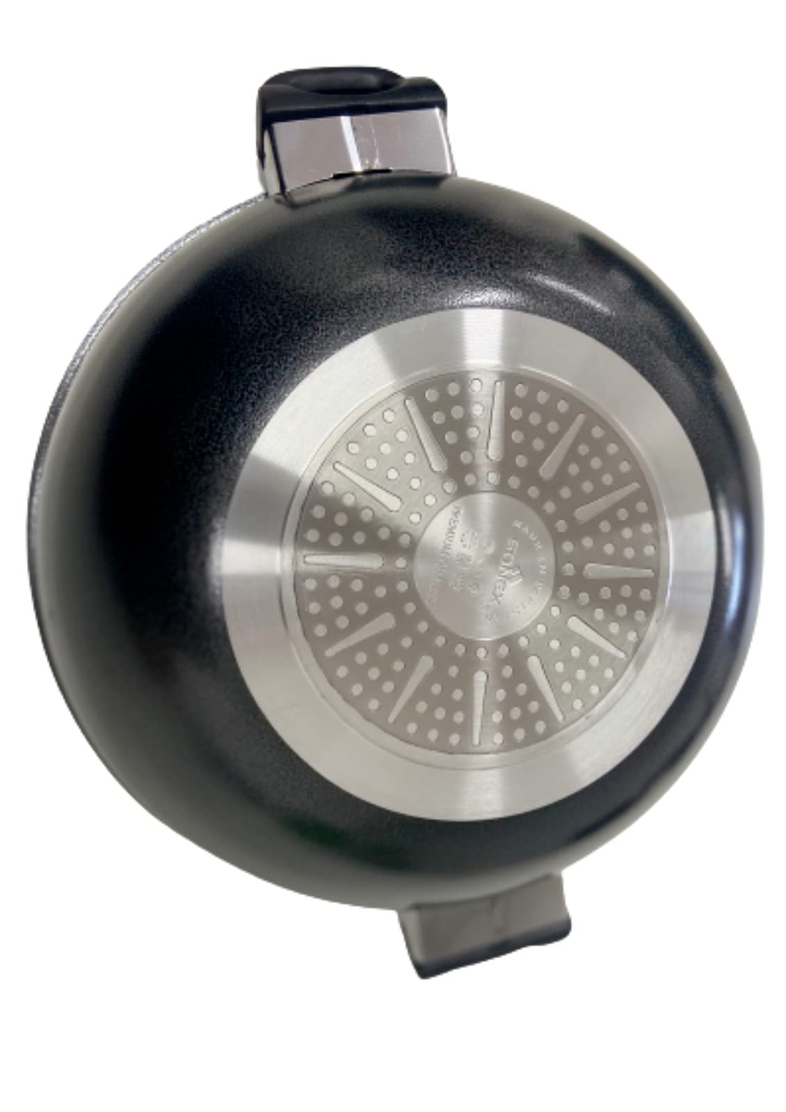 Wok Anti-Adhésif AM Avec Couvercle - 26 Cm - Compatible Induction - Revêtement Pierre