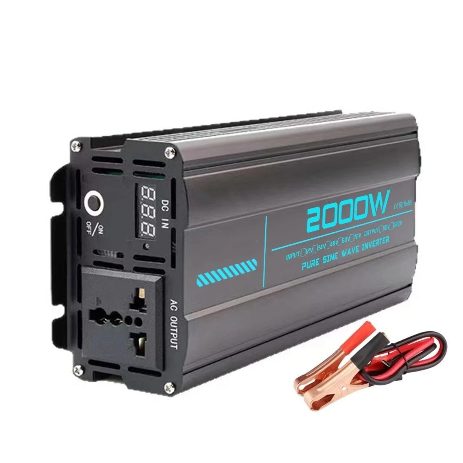 Onda Sinusoidale Pura DC 12v/24v/48v/60v/72v A AC 110v/220v 2000W 3000W Convertitore Per Auto Solar Power Inverter Onda Sinusoidale Inverter