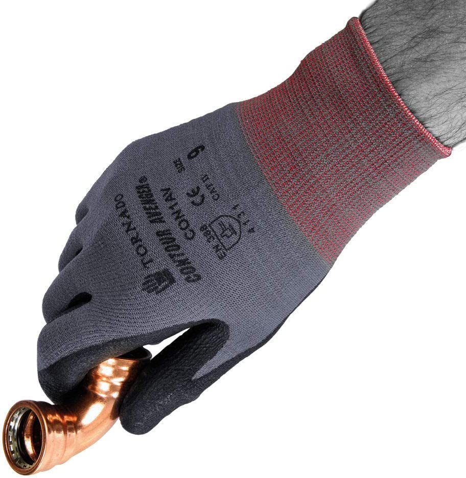 Digiteck TORNADO Contour Avenger MECHANIC Rubber NYLON WORK Gardening Safety GLOVES GRIP(Large Pack of 5) — image 1