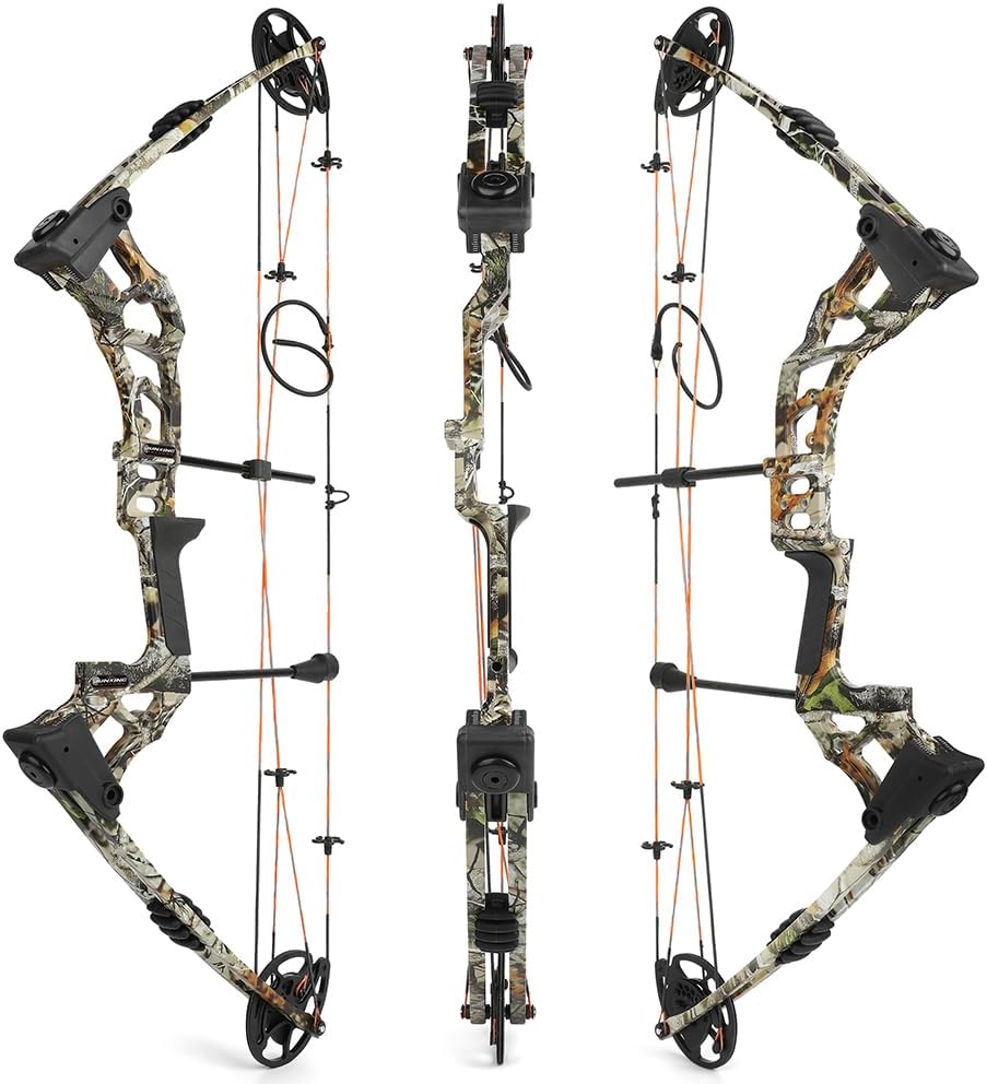 Archery Compound Bow Arrows Kit 0-70lbs Adjustable 320fps Bow Shooting Hunting - Package with Archery Hunting Accessories