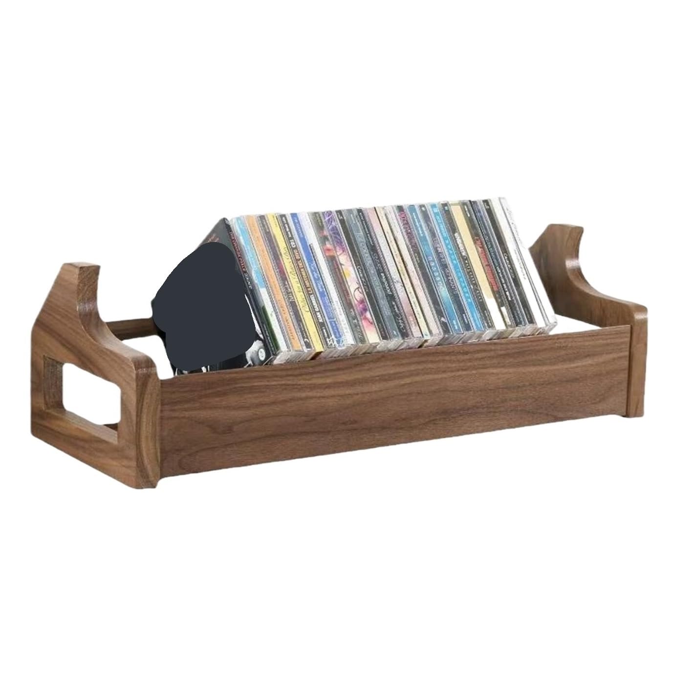 Soporte Vinilos Organizador De Escritorio con Soporte For CD De Madera, Ideal For Colecciones De Películas Y Videojuegos. Estante Almacenamiento(Bruin)