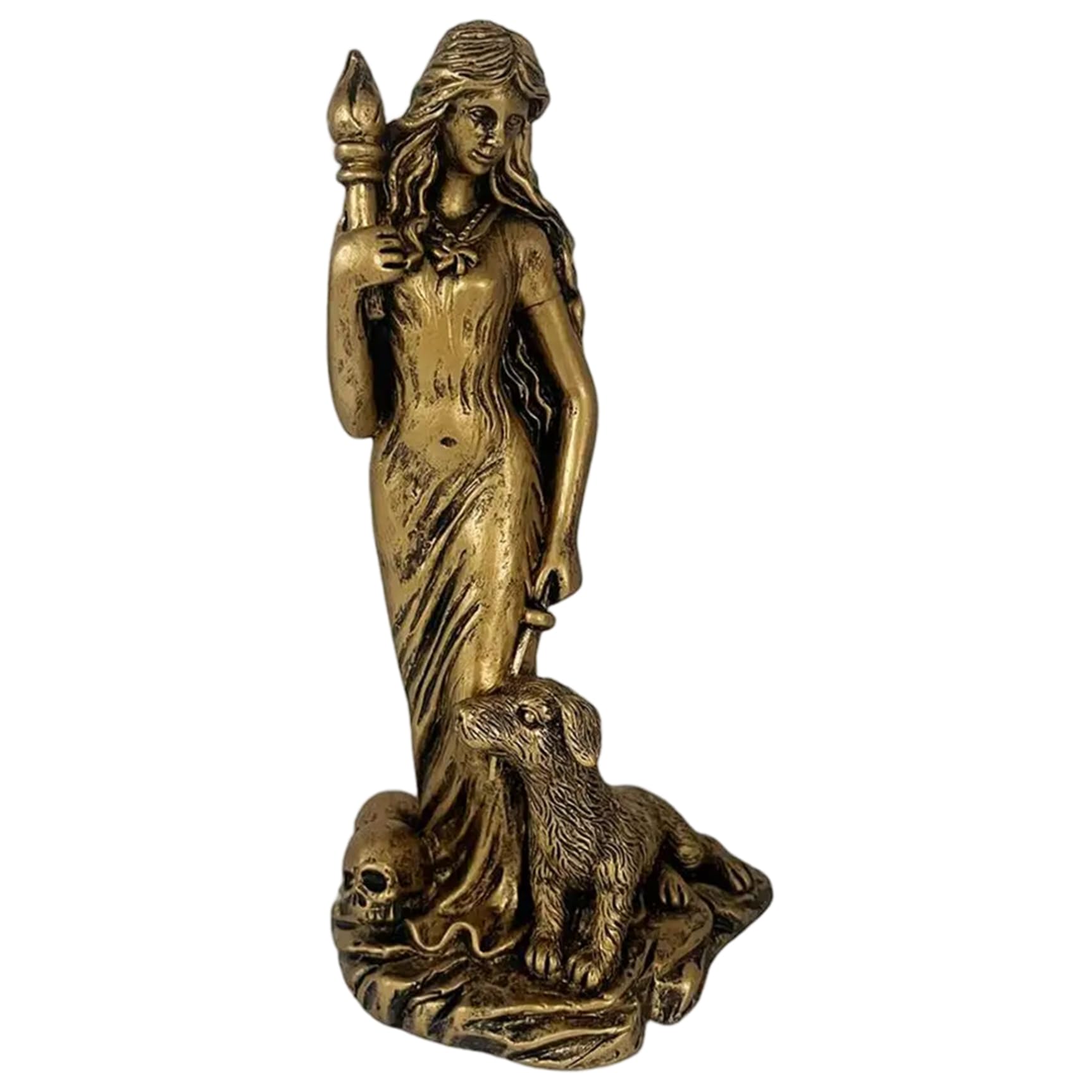 Joygoodta Hecate Statue Resin Greek Goddess with Her Hound Hekate Statues 3.9x7.9in Witchcraft Altar Craft Creative Desktop Decorations Altar Decor