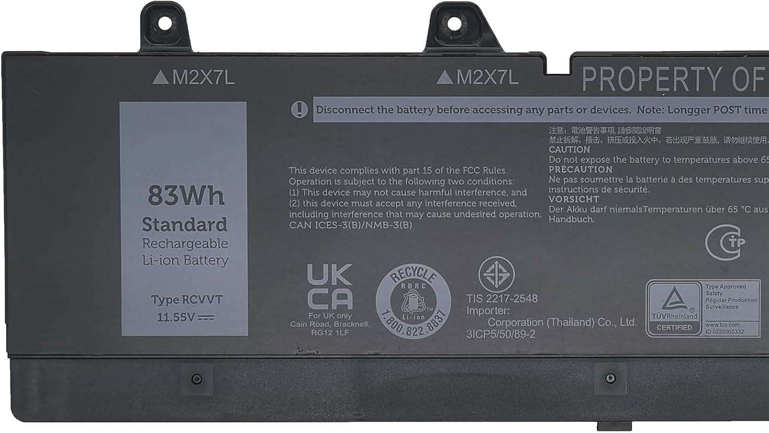RCVVT X26RT NWDC0 Laptop-Akku