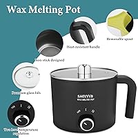 Vista 4 de SAEUYVB Kit de fabricación de velas con olla de fusión de cera, derretidor de cera para hacer velas con termómetro, suministros completos