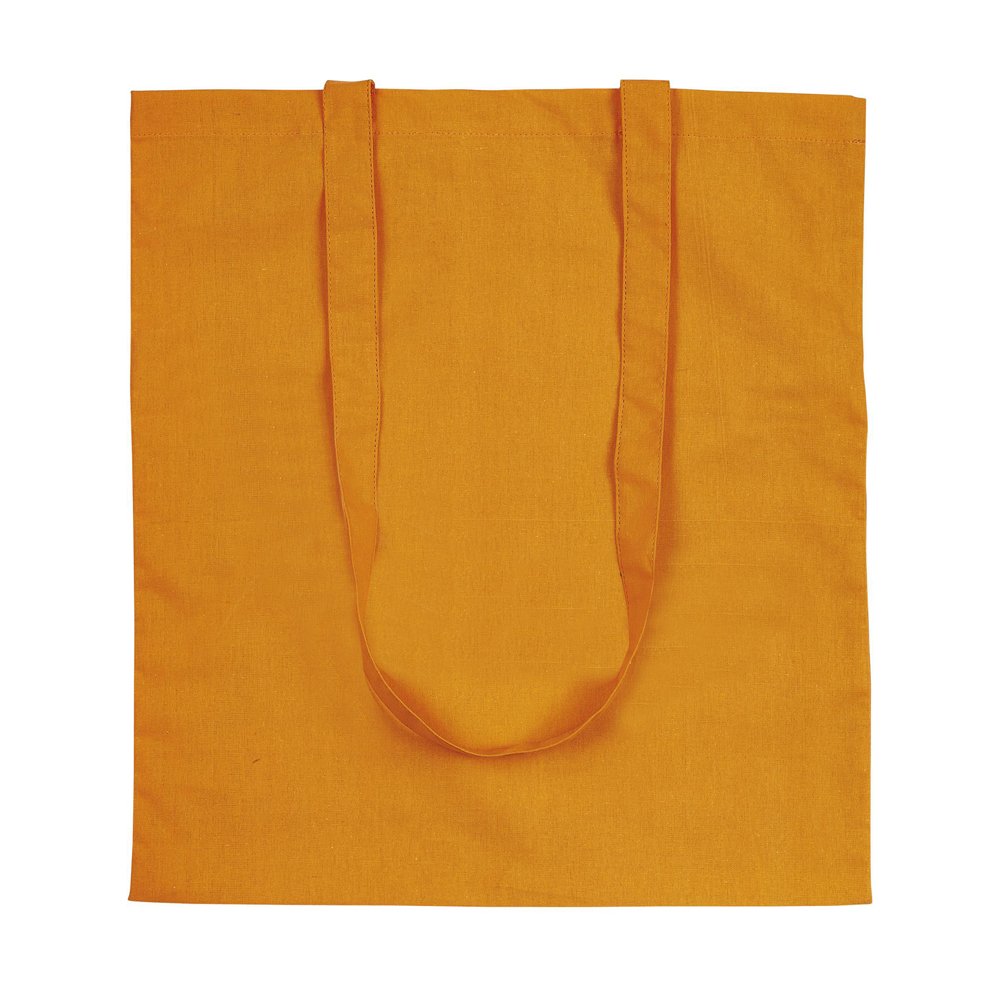 eBuyGB Pack of 5 Plain Natural Resuable Cotton Shopper Tote Shoulder Canvas Shopping Grocery Bag, Orange,40 x 36cm