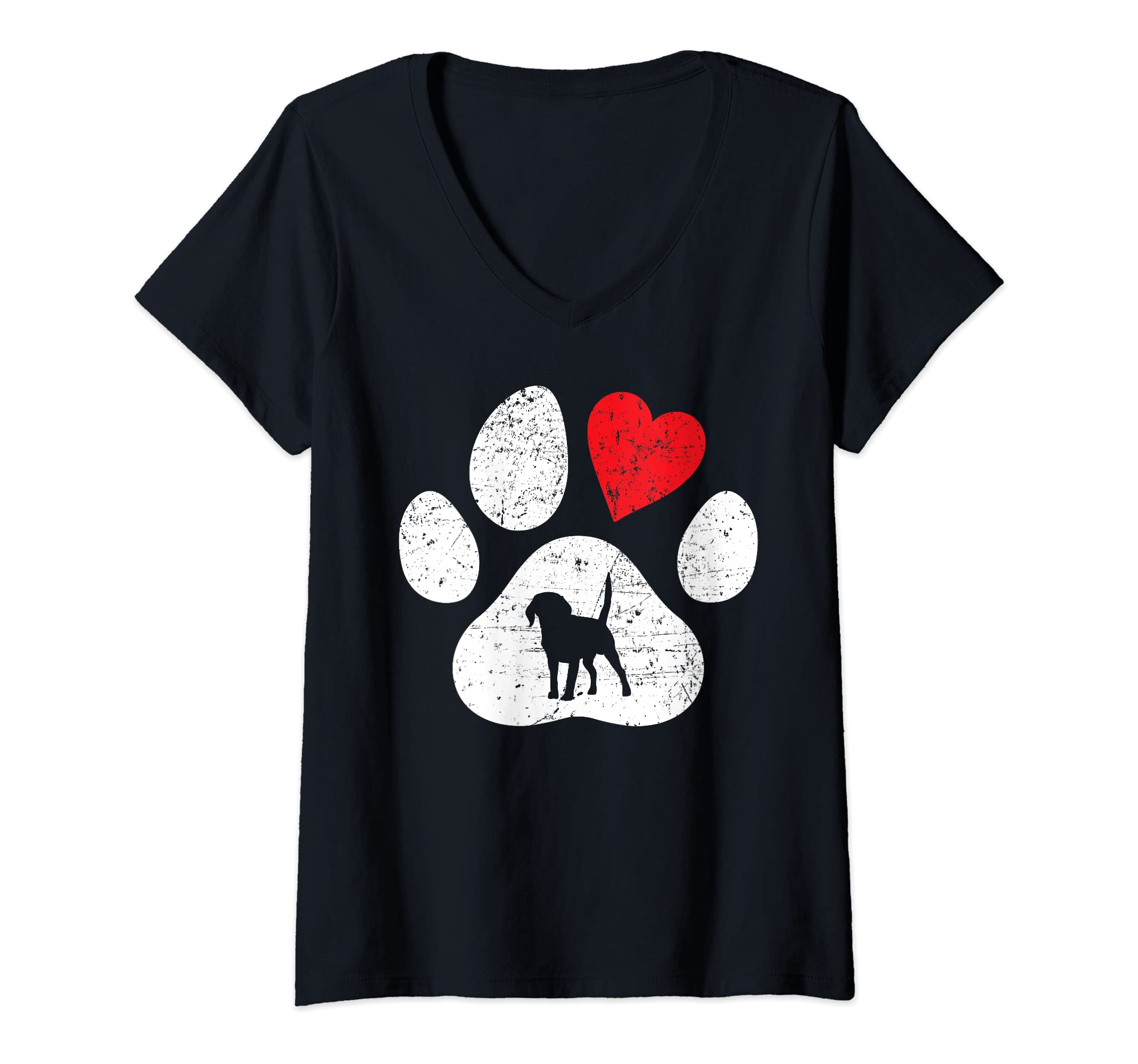 Donna Cane amore cane zampa cane amante cani cuore regalo Maglietta con Collo a V