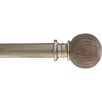 Amazon Com Home Decor Int L Wood Ball Drapery Rod Set 36 72 Gray Oak Home Kitchen