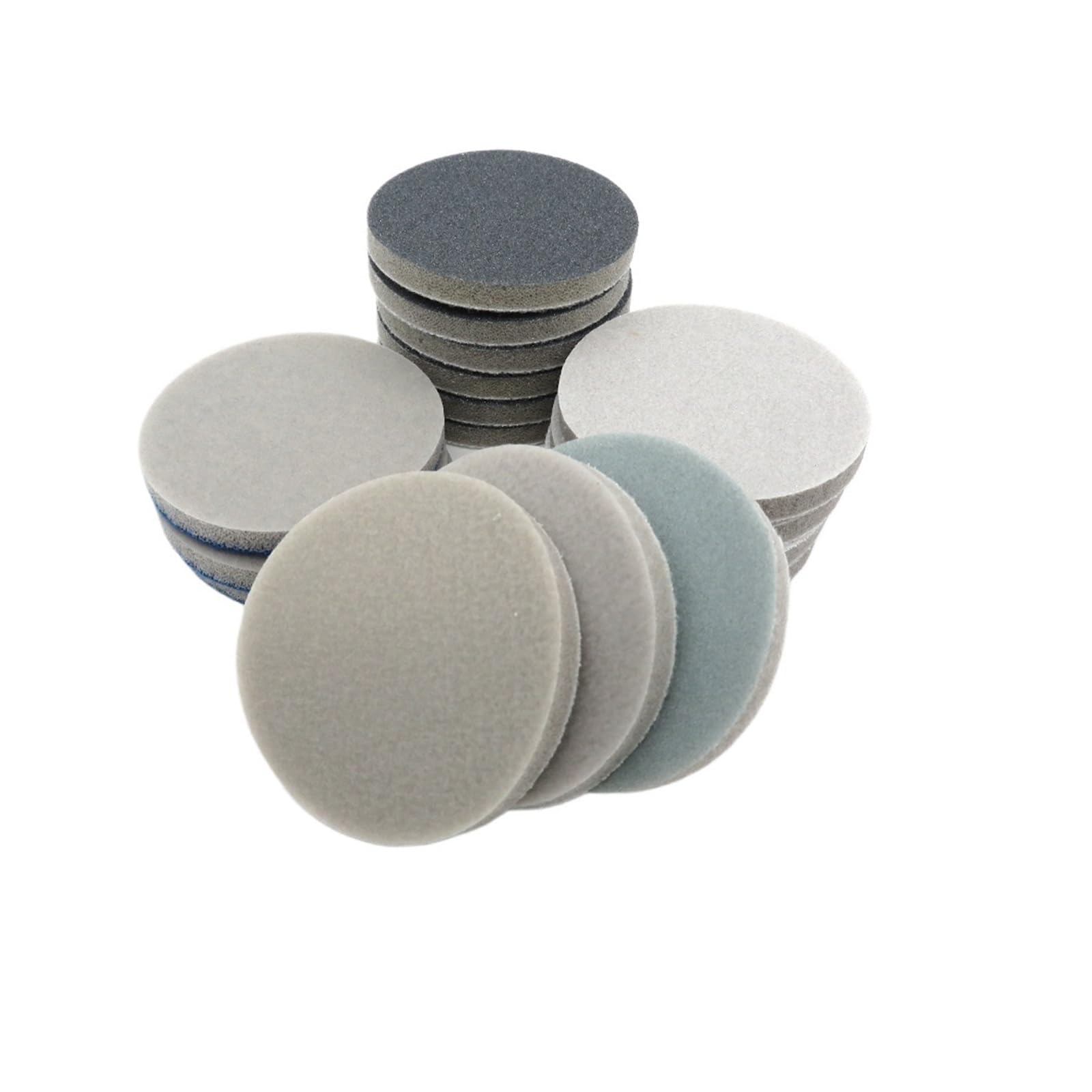 24 Pcs 2 Inch 50mm Flocking Round Sanding Sponge Abrasive Sanding Disc Hook and Loop for Car Phone Polishing Grinding(300-400)