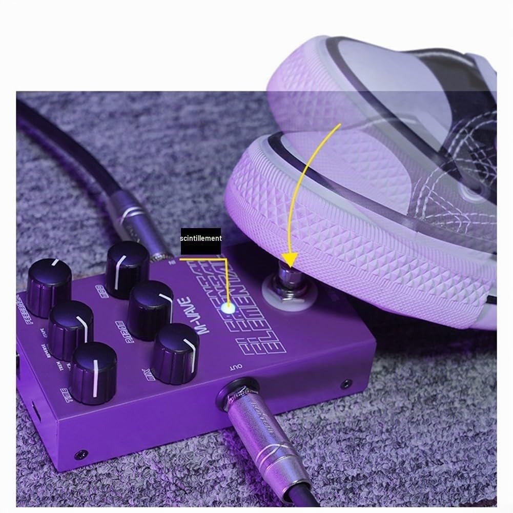 Delay and Reverb Pédale d'effets de guitare basse numérique Pédale élémentaire pour M-vave 9 différents effets de guitare Support pour TAP