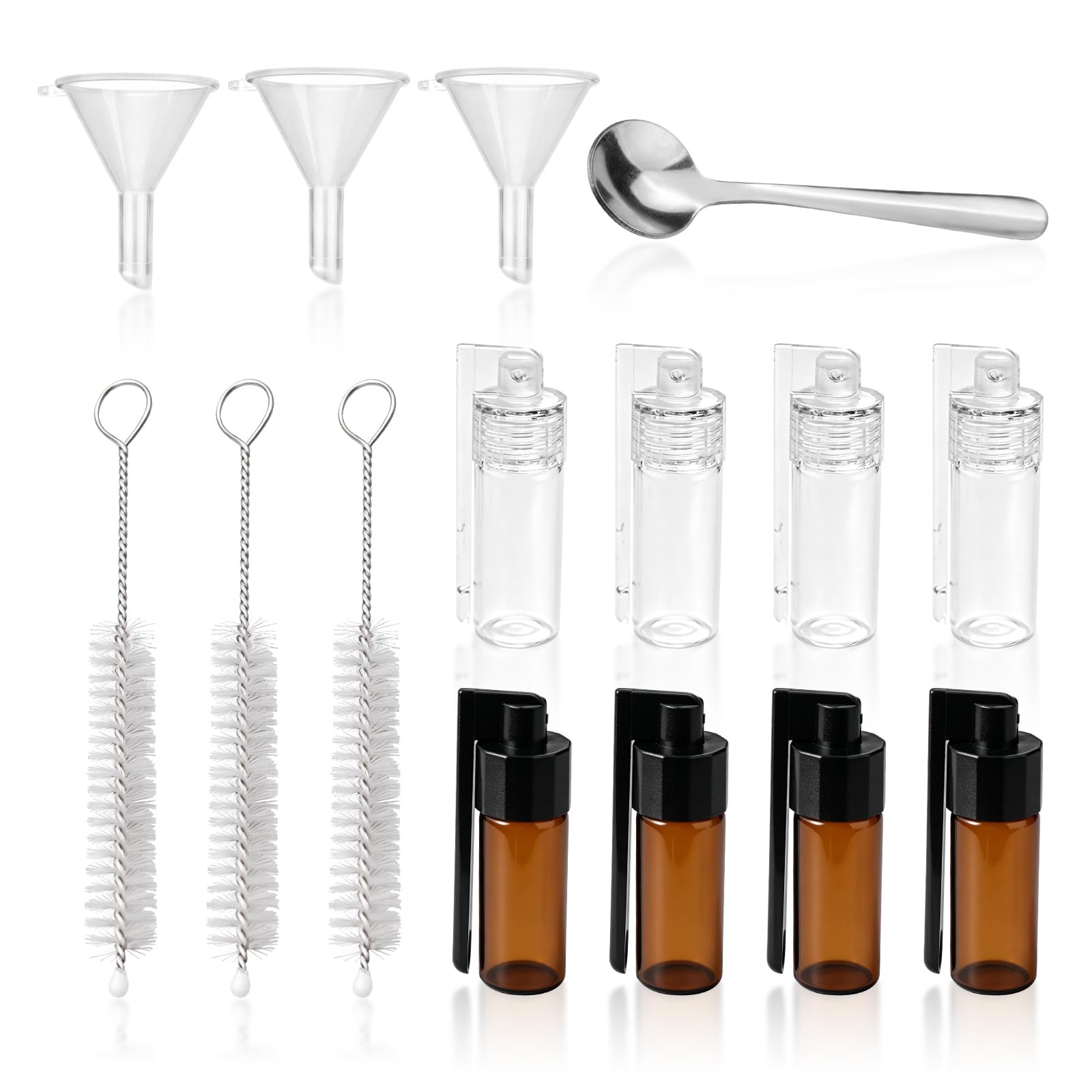 8PCS Mini Clear Seasoning Container, 5ml Travel Spice Jar with Spoon (8PCS)