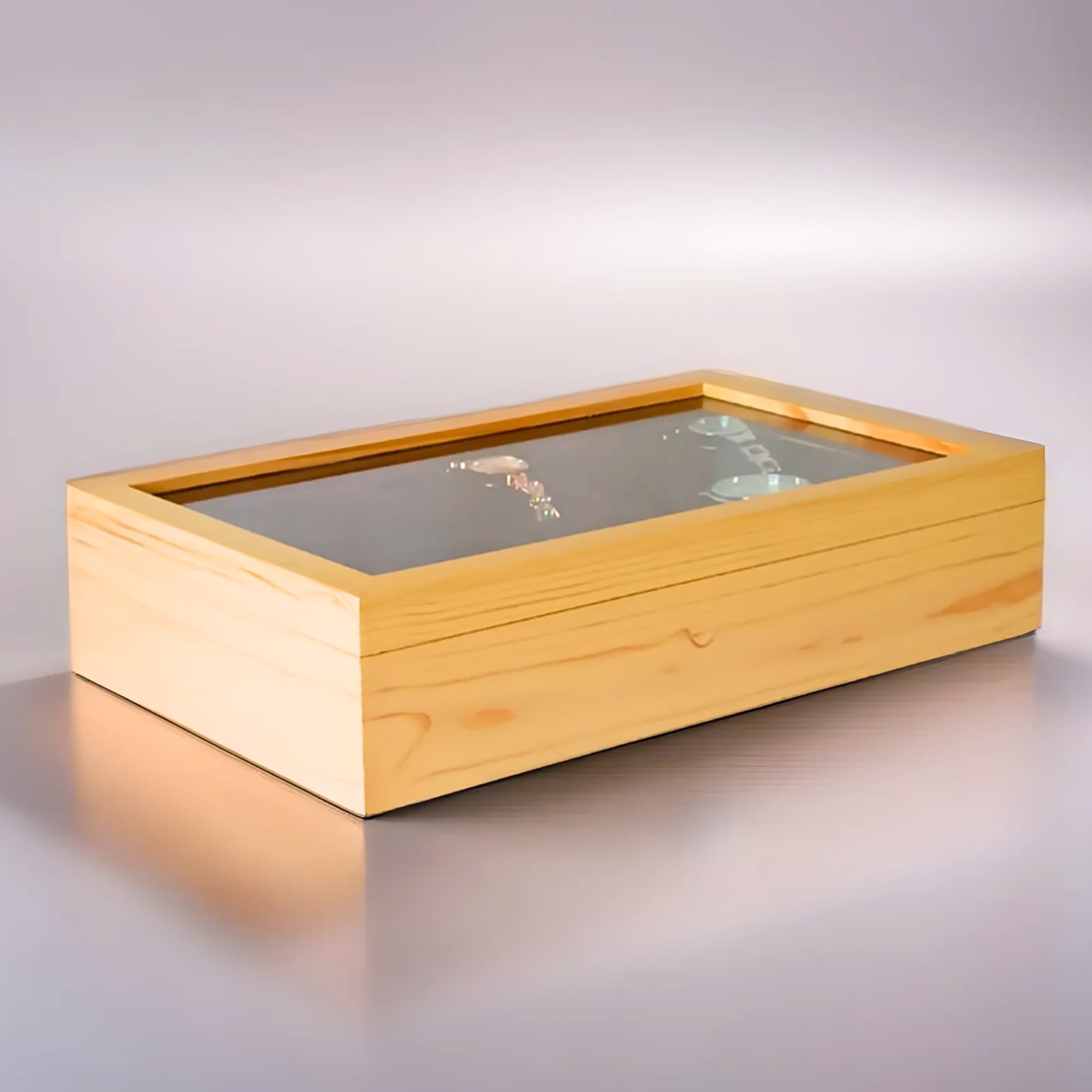 NESTED AURA™ Wooden Watch Box Organizer - Pine Wood Body with Premium Matte Finish,10 Slots,Soft Velvet Interior, Watch Organizer for Men,Watch Organizer for Women,Pine Wood (B0D83X86P2) Amazon Price History, Amazon Price Tracker