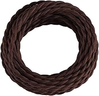 Vista 10 de Cable trenzado cubierto de tela para lámpara de 25 pies, cable eléctrico industrial vintage 18/2, calibre 18 estilo antiguo para lámpara retro, Latón