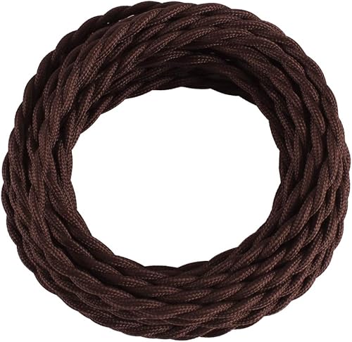 Miniatura 10 de Cable trenzado cubierto de tela para lámpara de 25 pies, cable eléctrico industrial vintage 18/2, calibre 18 estilo antiguo para lámpara retro,