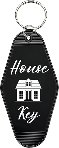 Llavero con llavero de casa, estilo retro, motel, hotel, casa, casa, regalo para familiares, amigos, casa nueva