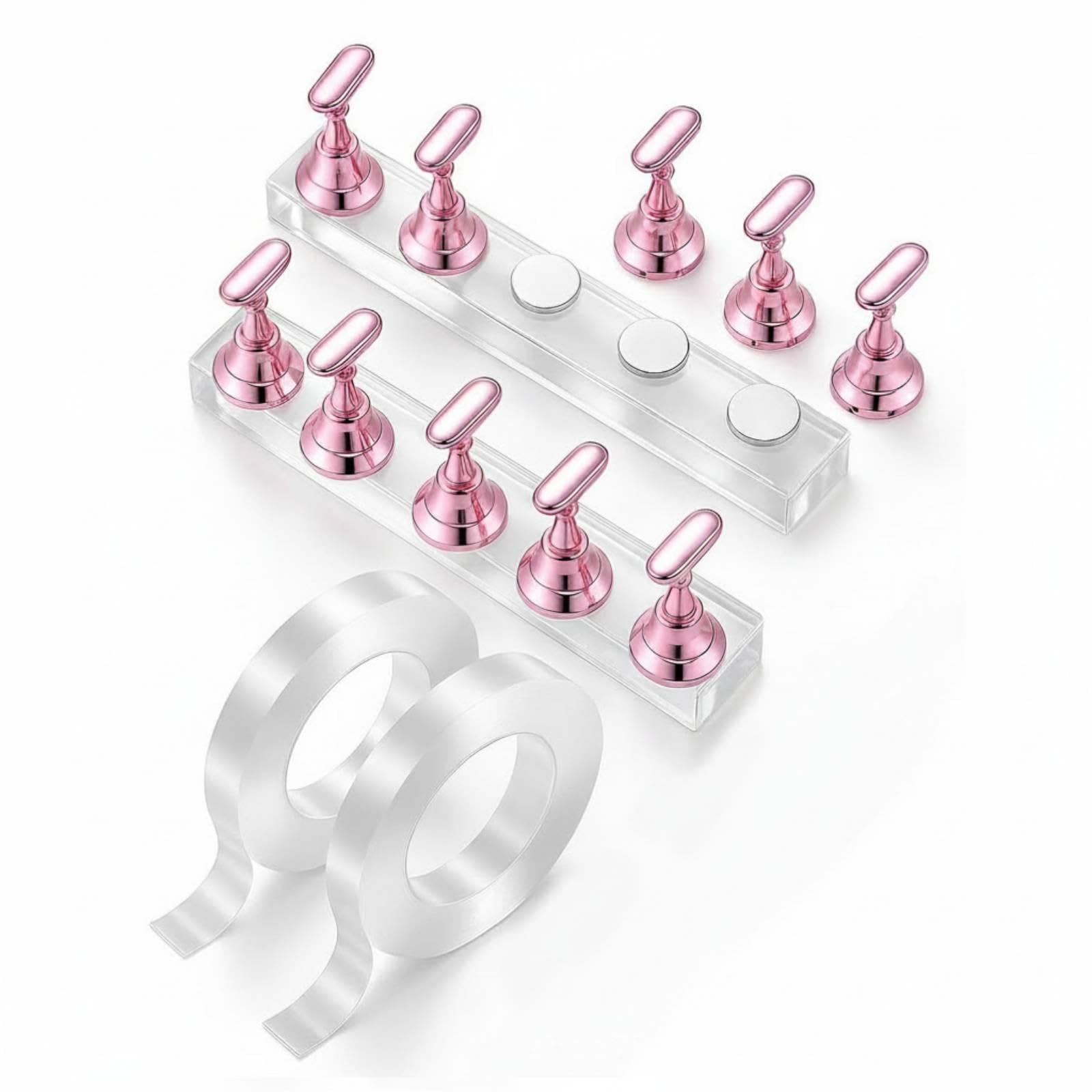 2 Pieces Nail Display Stand with Holders Acrylic Nail Practice Stand Clear for Manicurists, Beginners, Manicure Training-image-42