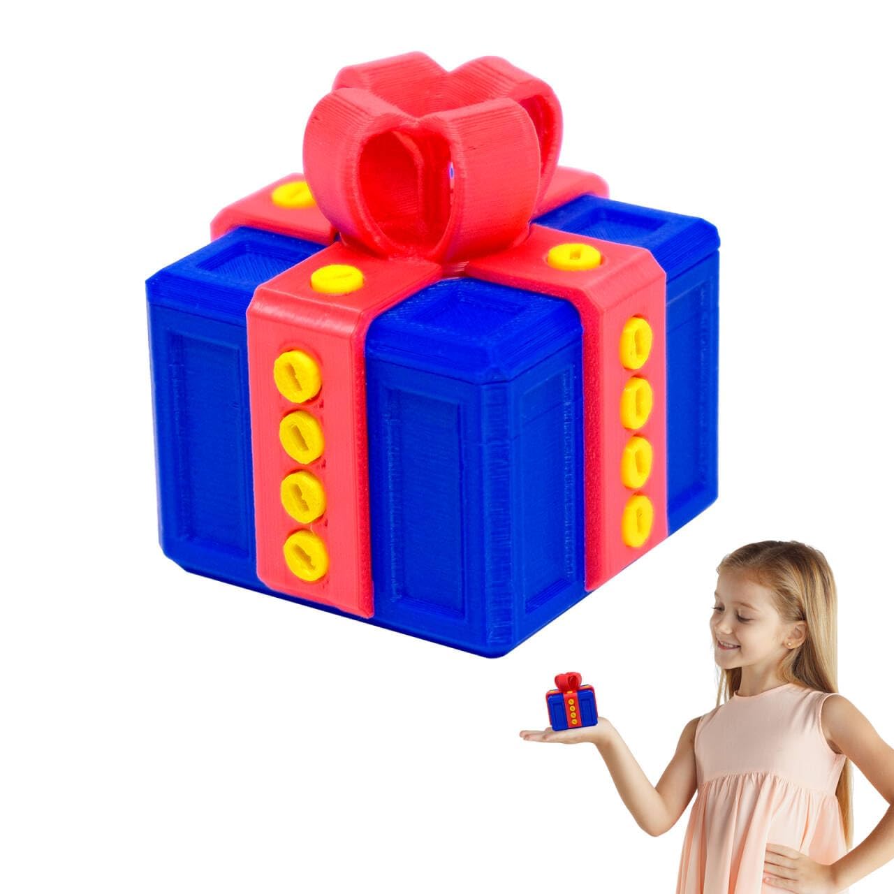 DEETREK Annoying gift box with screws red and blue educational toys prank gift April Fools' Day Christmas novelty desktop decorations creative storage box