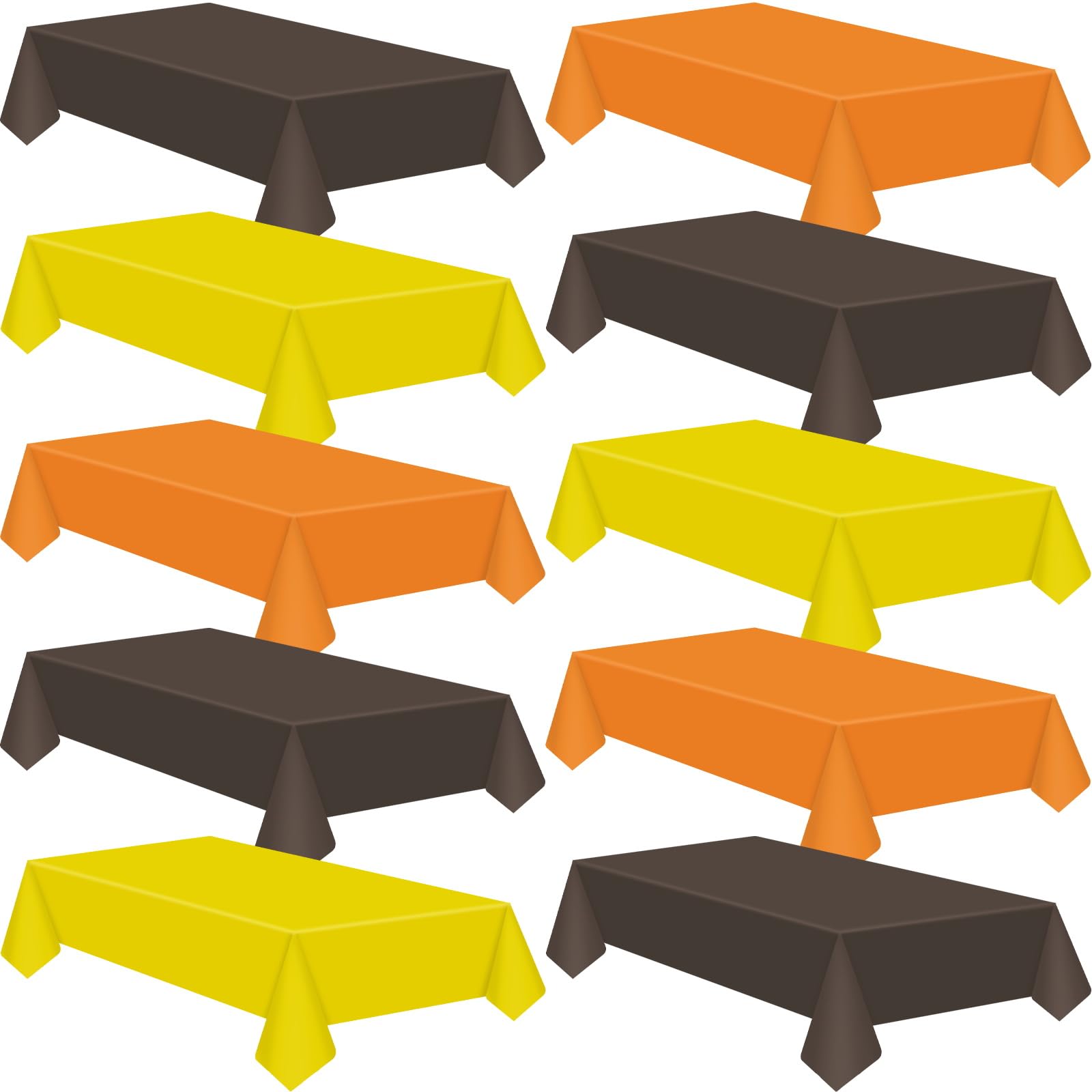 Patelai 36 Pcs Fall Plastic Tablecloth, 54"x108", Orange Yellow Brown