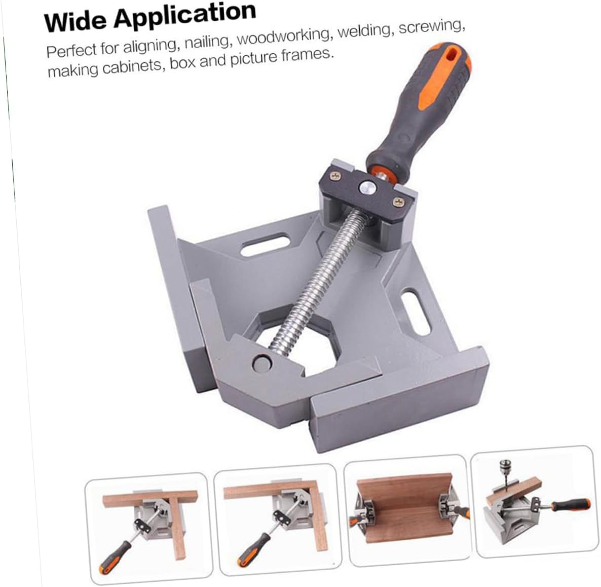 Hemobllo Right Angle Clamp Tool 90 Degree Angle Clamp for Woodworking Wood Angle Clamp Wood Working Right Angle Clamp Toggle Clamps for Woodworking (grey)