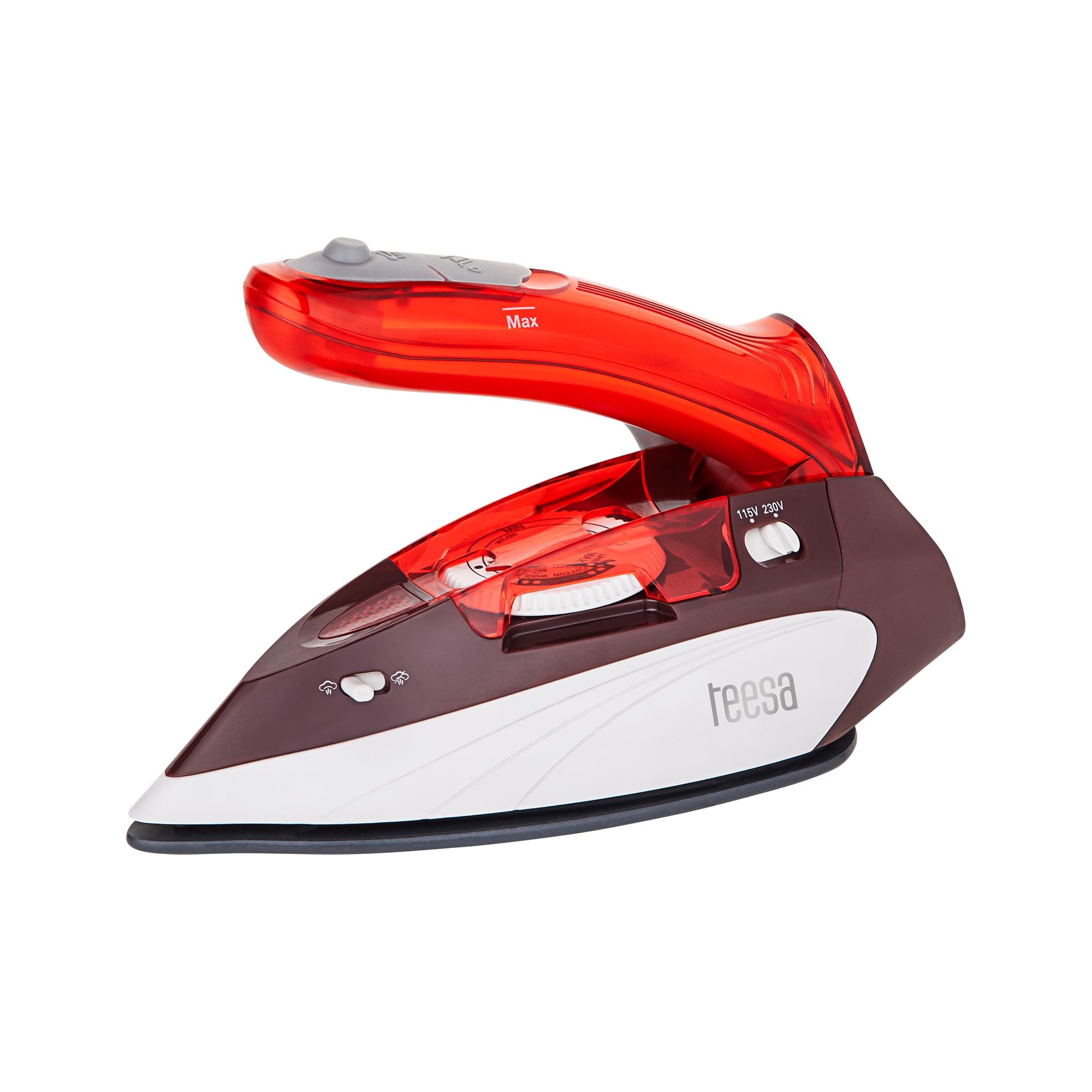 Teesa SLIDE TRAVEL 1100 - Ferro da stiro da viaggio, colore: Rosso/Bianco/Grigio