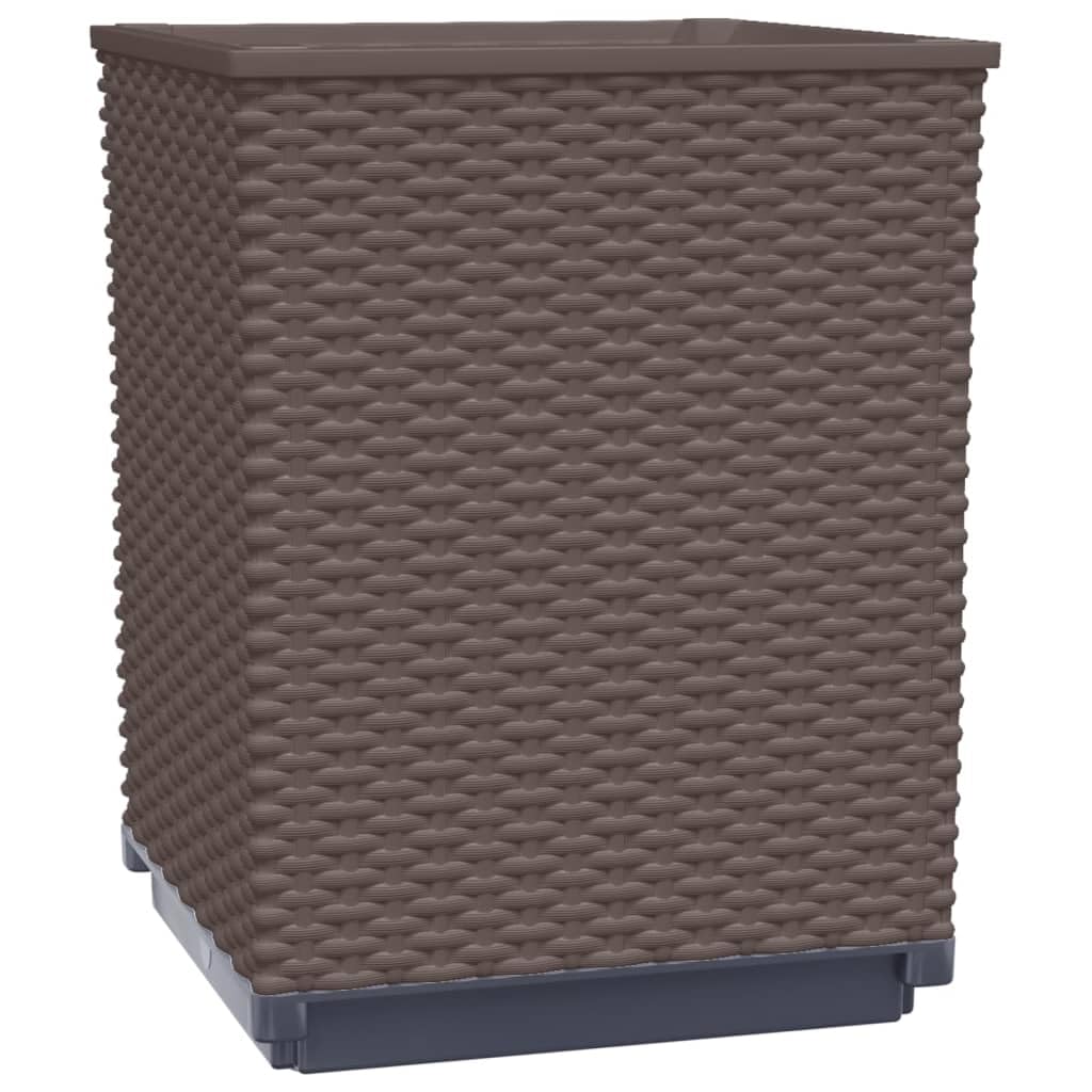 vidaXL Jardineras 4 Unidades Polipropileno marrón 30x30x37 cm, Maceta, arriate Elevado, Soporte para macetas, macetero, bancal Elevado