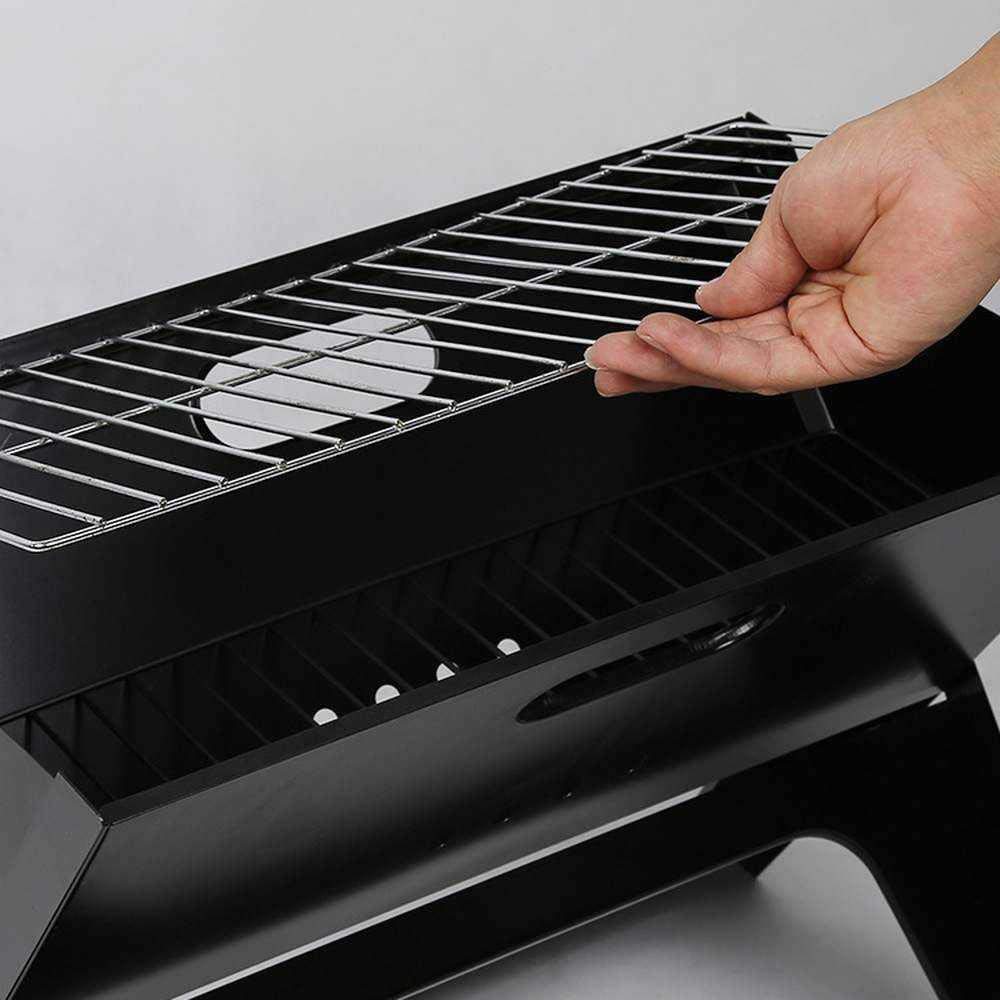Przenośne składane grille do grillowania ze stali nierdzewnej na stół kemping węgiel drzewny grill walizka zestaw
