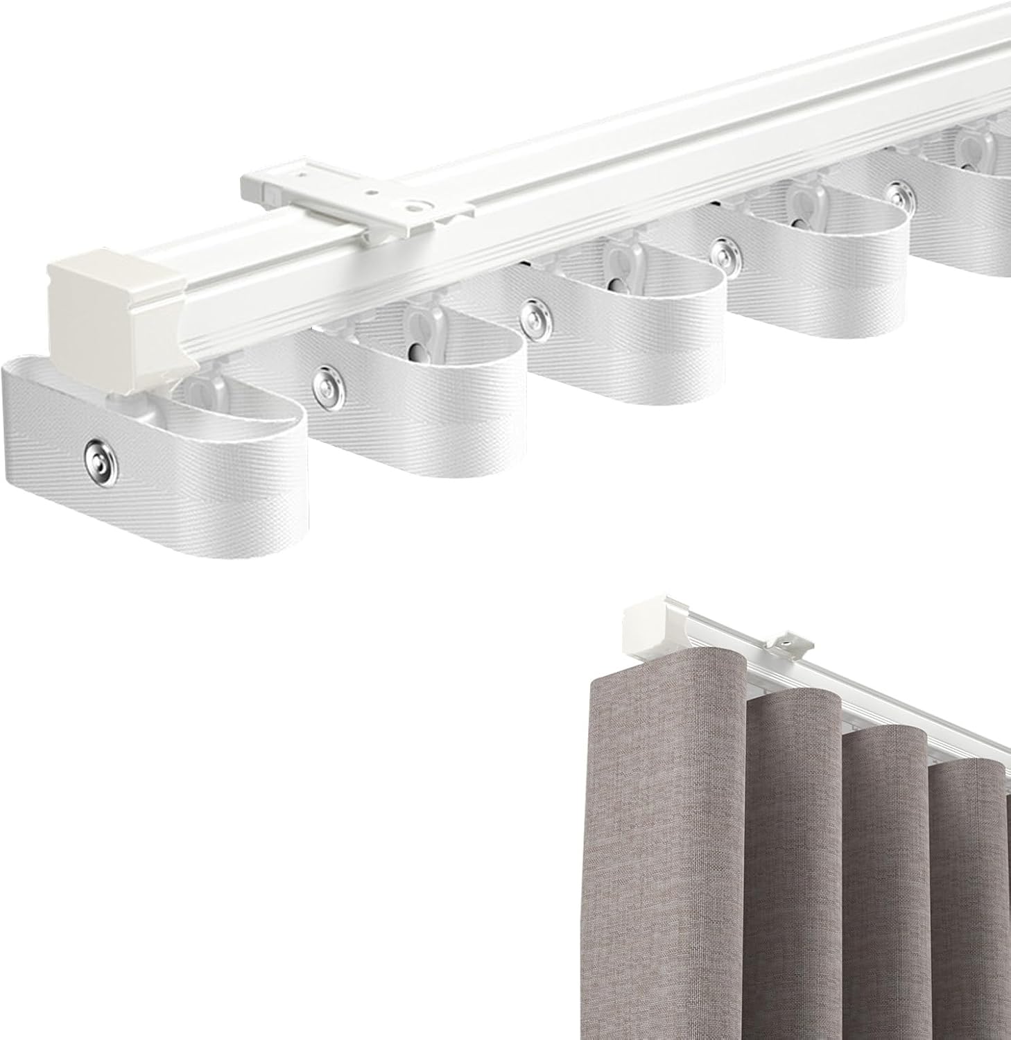 S字型波形カーテンレール、天井/壁取り付けブラケット付きカーテンレール、工場、倉庫、店舗、屋外の間仕切りなどに最適です、自由に切れ