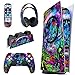 playvital Kit de Autocollants Skin Decal pour ps5 Sticker Vinyle pour ps5 Console&Manette&Station de Charge&Casque&Télécommande Média-Édition Numérique-Feuille psychédélique