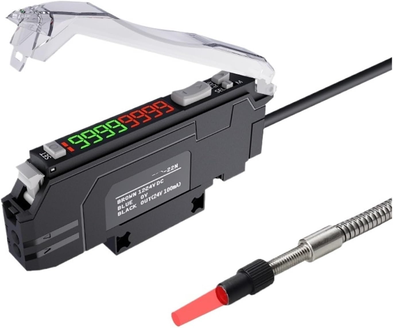 1MM small light spot positioning optical fiber sensor intelligent optical fiber amplifier diffuse reflection high-speed photoelectric switch sensing(22P PNP)