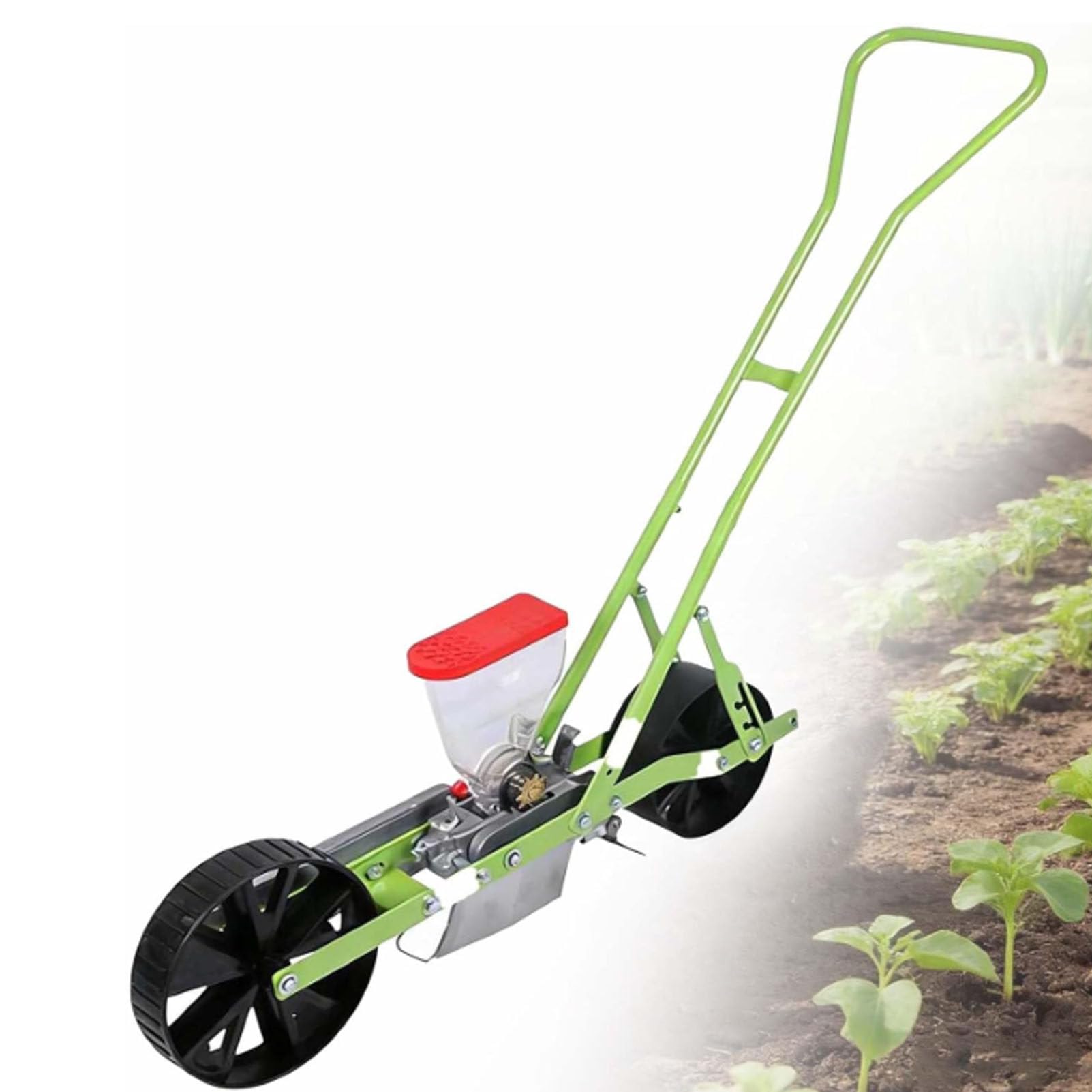 Semoir de jardin manuel de précision avec écarteur d'espacement réglable