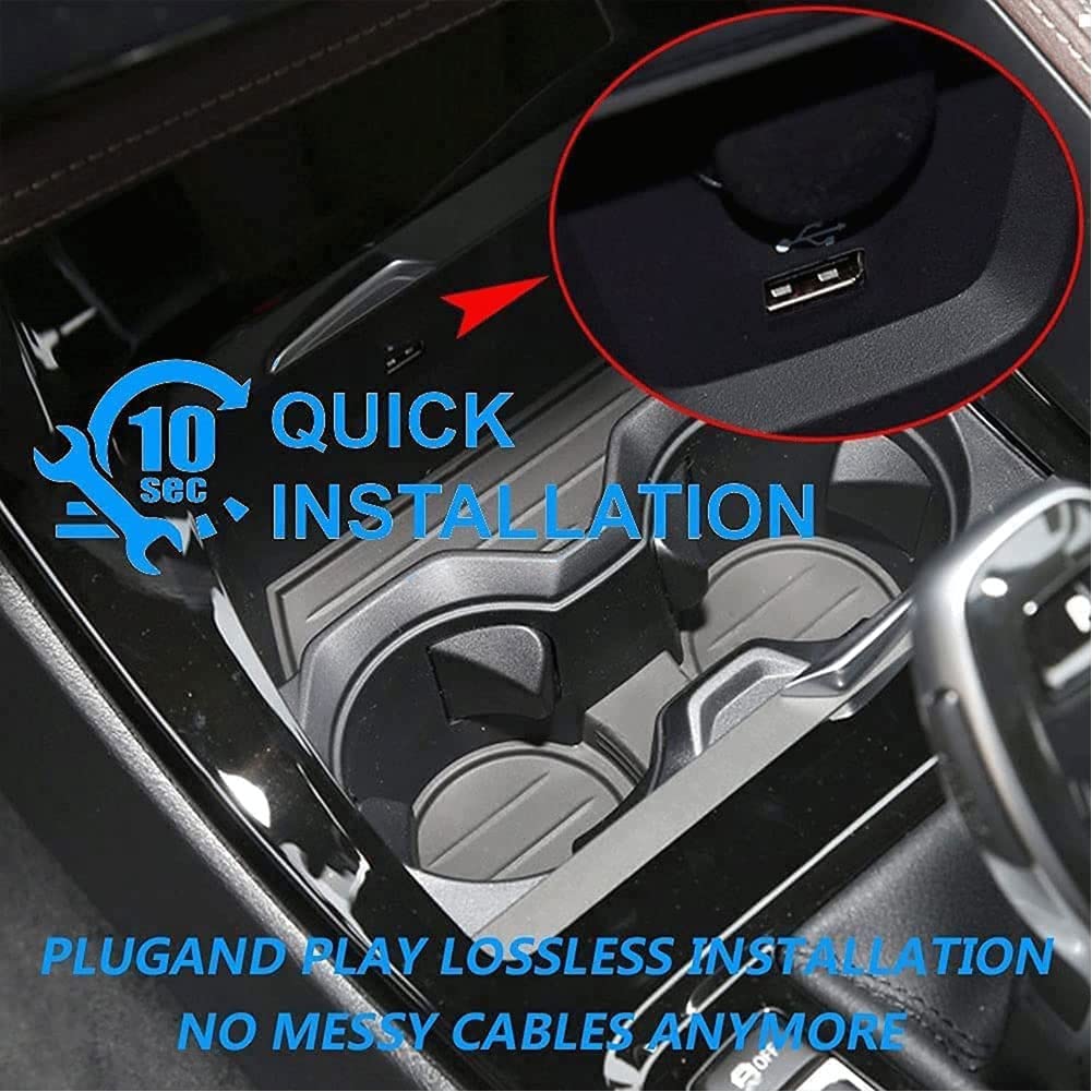 Cargador de Coche Inalámbrico para BM-W X1/X2 2016-2021, Almohadilla de Carga de Carga RáPida de TeléFono Inteligente Consola Central Accesorios Panel con Puerto USB