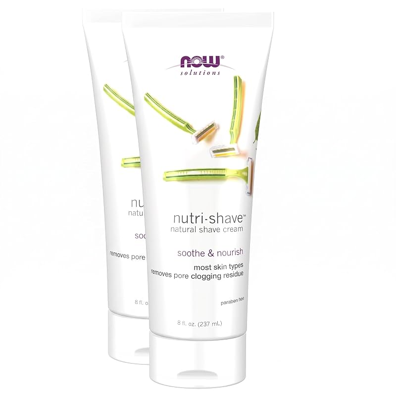 Creme de barbear NOW Nutri-Shave, 240 g, Pacote com 2