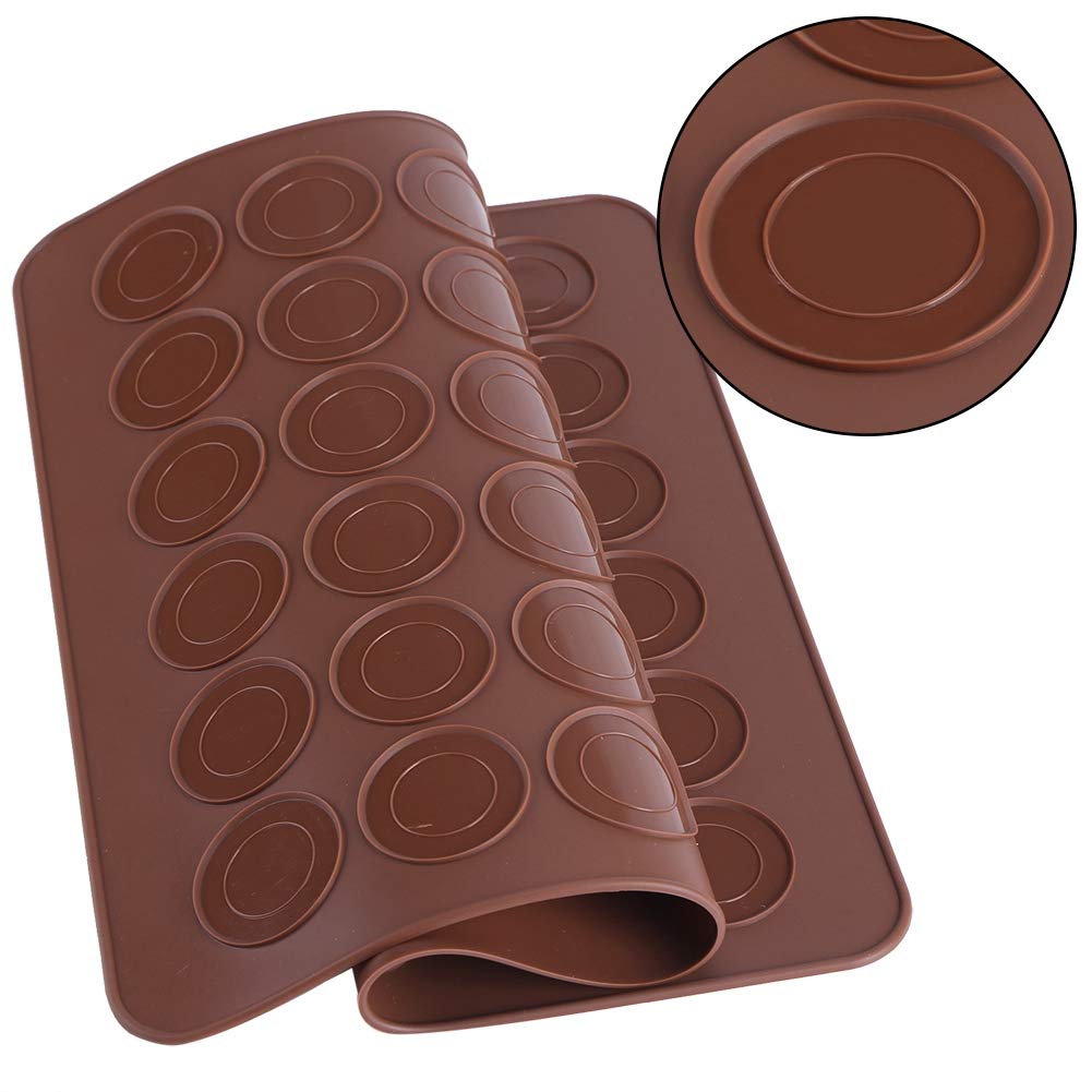 Dioche Tappetino Macaron - Set per Macarons, Contiene Fino a 48 Macaron, Set 48 Stampi da Forno con capacità di Fori per Macaron, 39 x 28,5 cm