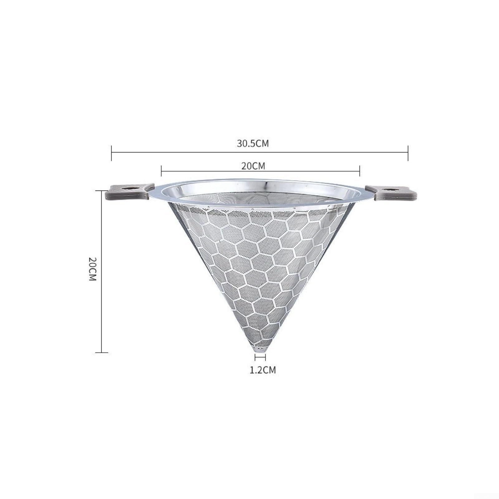 Sieb aus Edelstahl 30,5 cm Feines Mesh Küchenfilter für Suppen Brühen und Tee Robust Spülmaschinenfest Ergonomischer für griff Silber