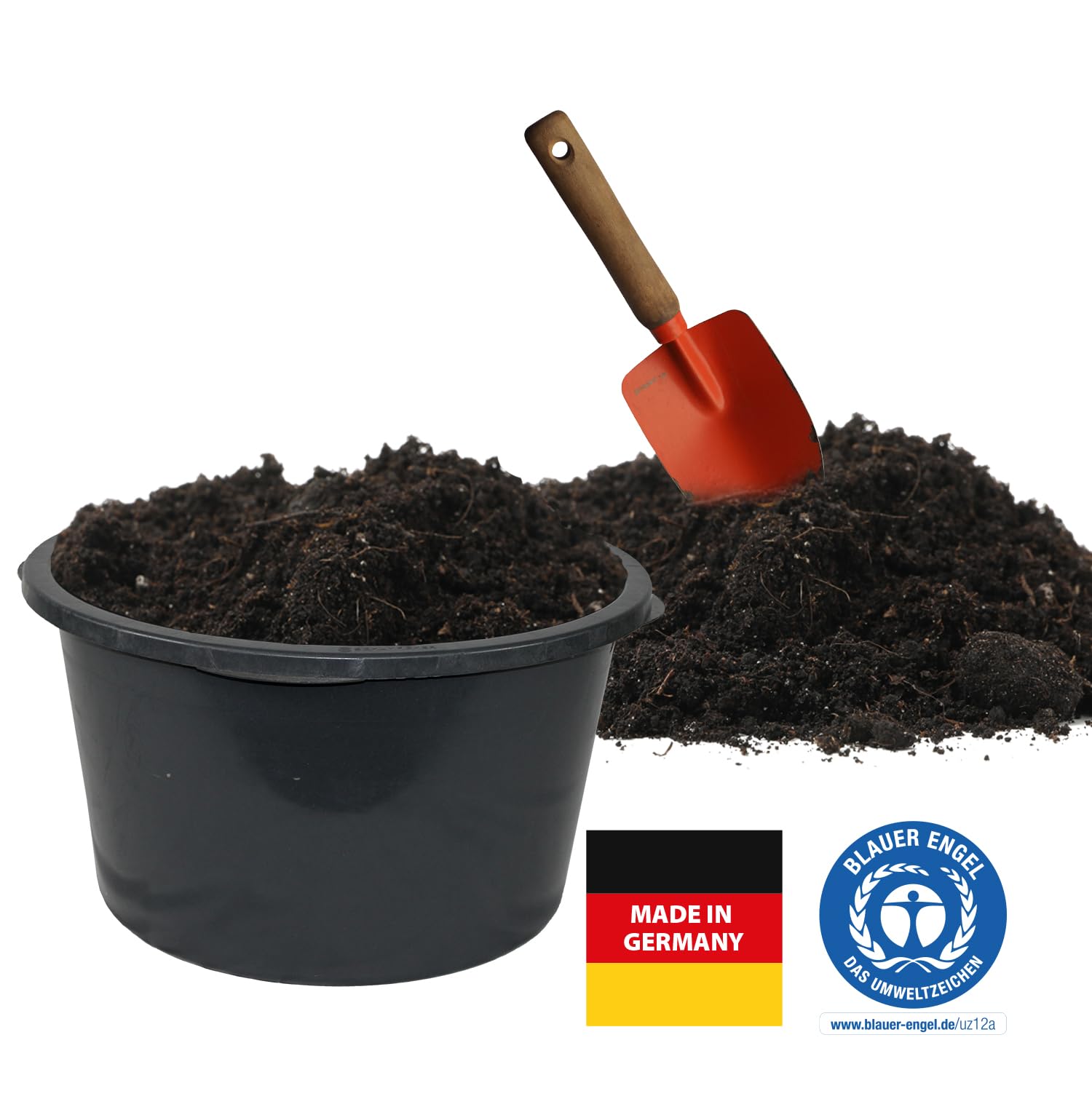 3 Stück Friesenthal Mörtelkübel, in 65L, Baukübel, Made in Germany - Blauer Engel