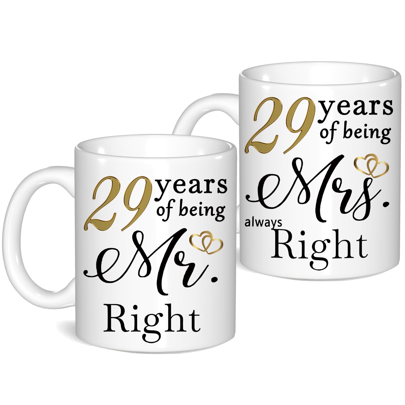 29 Year Anniversary Coffee Mugs Set of 2