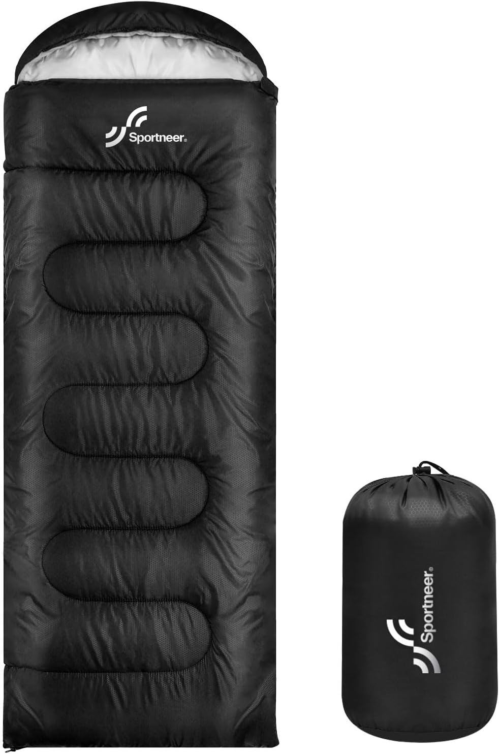 Sportneer Sleeping Bag, 3-4 Seasons Warm Cold Weather Sleeping Bags for Adults Kids Boys Girls with Compression Sack - Lightweight Compact Camping Essentials Gear Accessories, Backpacking, Hiking
