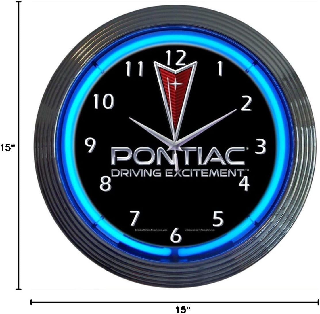 Pontiac Driving Excitement Neon Clock