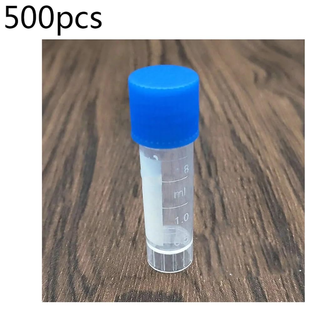 Tubos de plástico de laboratorio graduados de 1,8 ml con junta de silicona, for muestras criogénicas, 100/200/300/500/1000 unidades(500pcs)