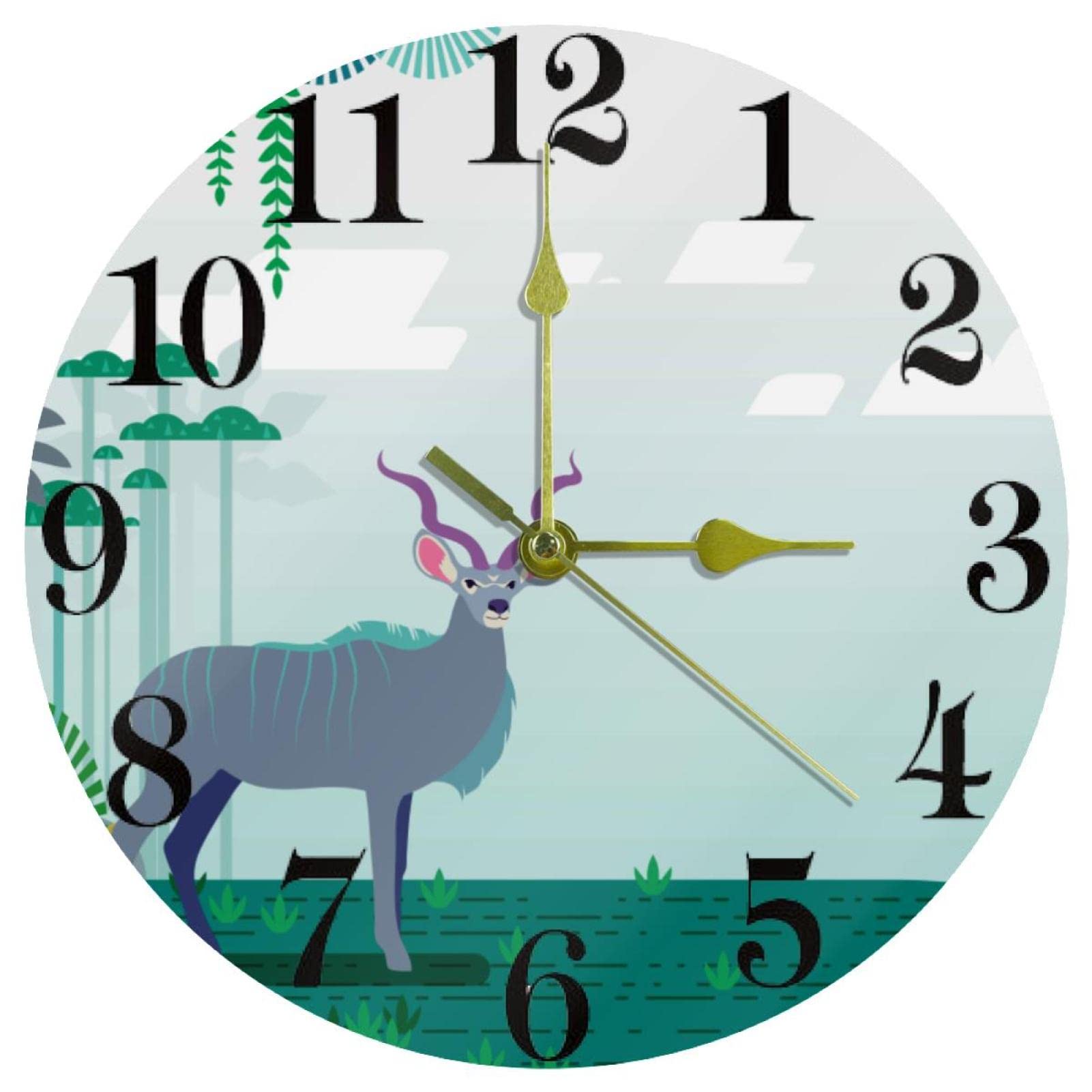 Horloge murale en forme d'animal sans tic-tac dotée d'un mouvement quartz à pile