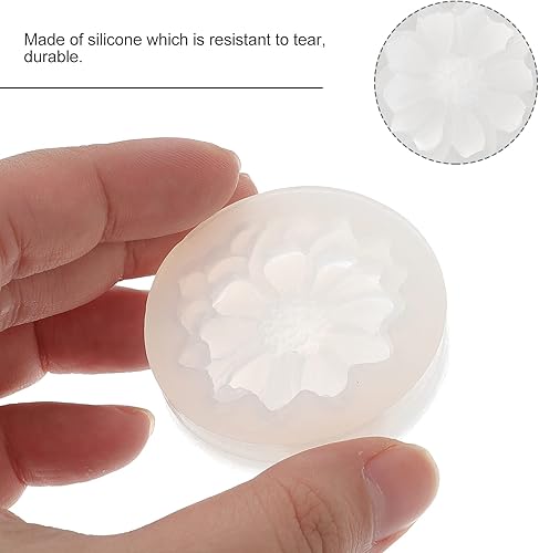 Miniatura 4 de Healifty 3 moldes de flores de silicona de resina 3D de flores de loto, moldes de fundición de resina epoxi de girasol de cristal, moldes para velas