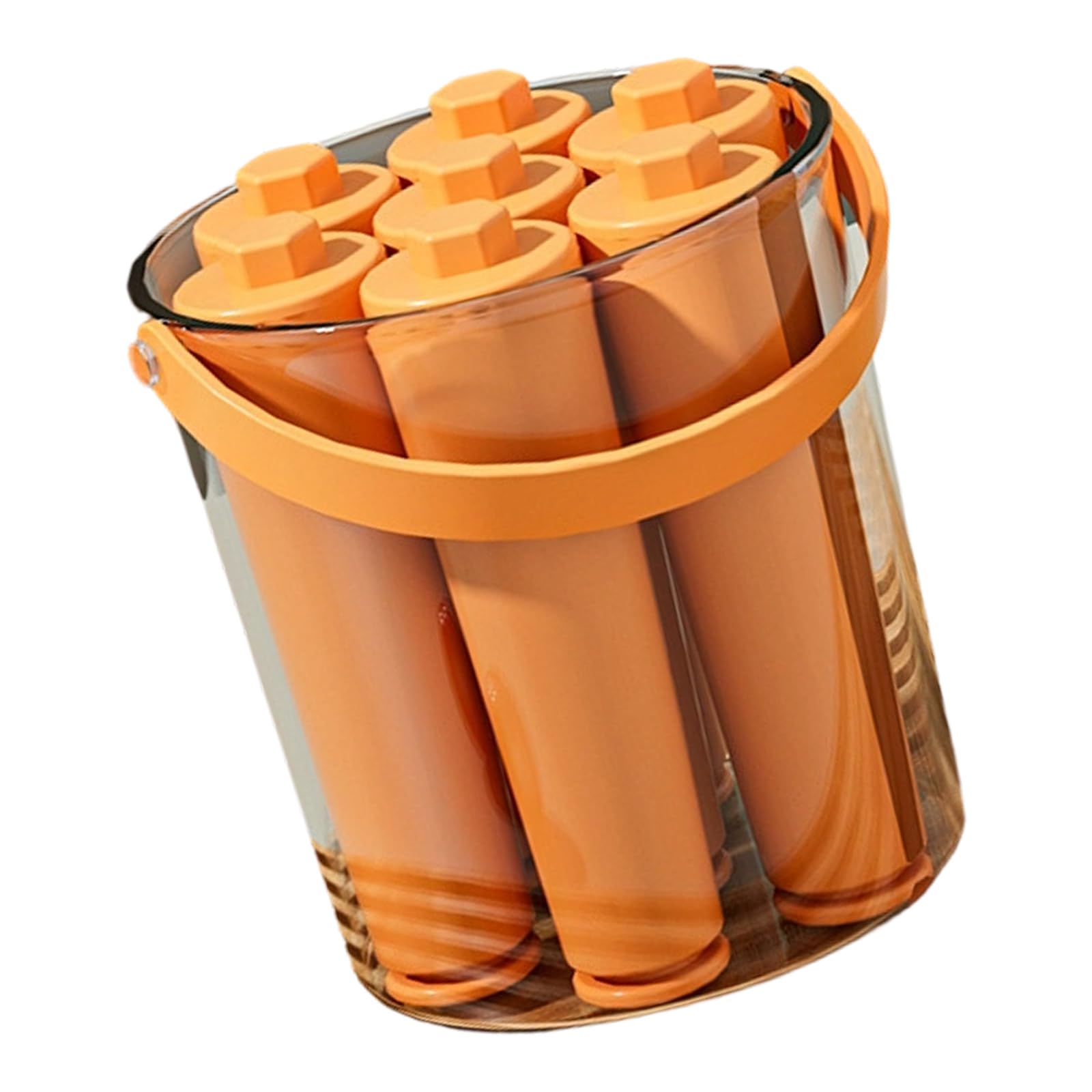 Beverage Ice Form Bucket with Lidded Tube Inserts, Easy Release PET Tray for Home Kitchens and Daily Drink Service Ice Stick Maker Tube Form Drink Chiller Freezer Bucket Tray Bottle Cocktail Freezer