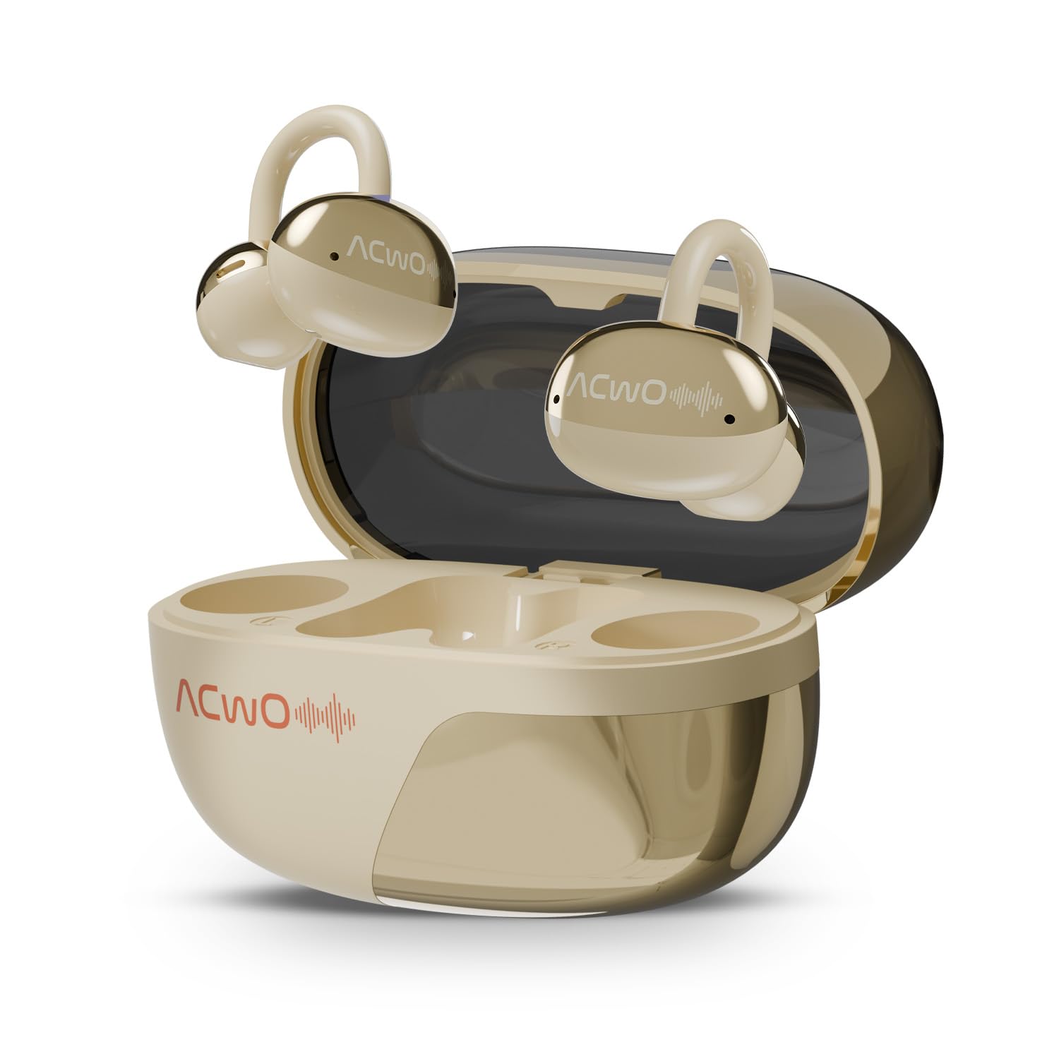 DwOTS Flow Open-Ear Earbuds | X-Fidelity Sound | AI-ENC Mic | Dual Mode (Music & Gaming) | 50H Playtime | Fast Charging | IPX5 | Bluetooth 5.3 – Copper Bronze