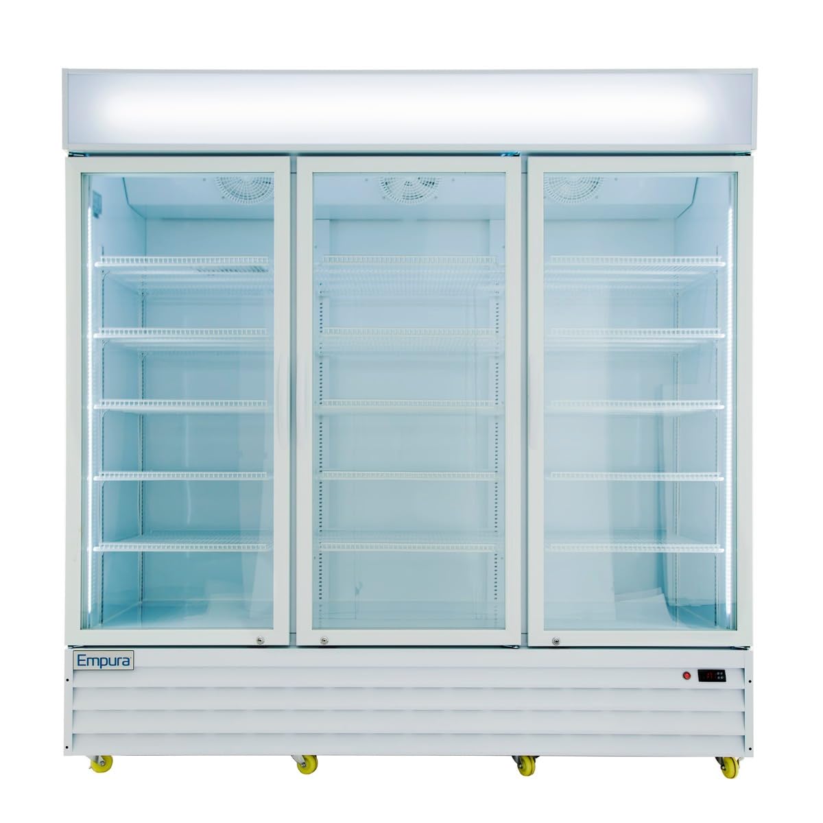 Empura 78" Reach-In Refrigerator with Three-Swing Glass Door | Merchandiser Beverage Display Fridge for Convenience Grocery Store | 75 Cu. Ft. | 78.2"