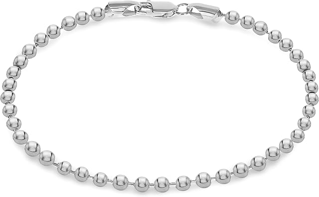 Tuscany Silver Women's Sterling Silver 3mm Ball Bracelet of 19cm/7"