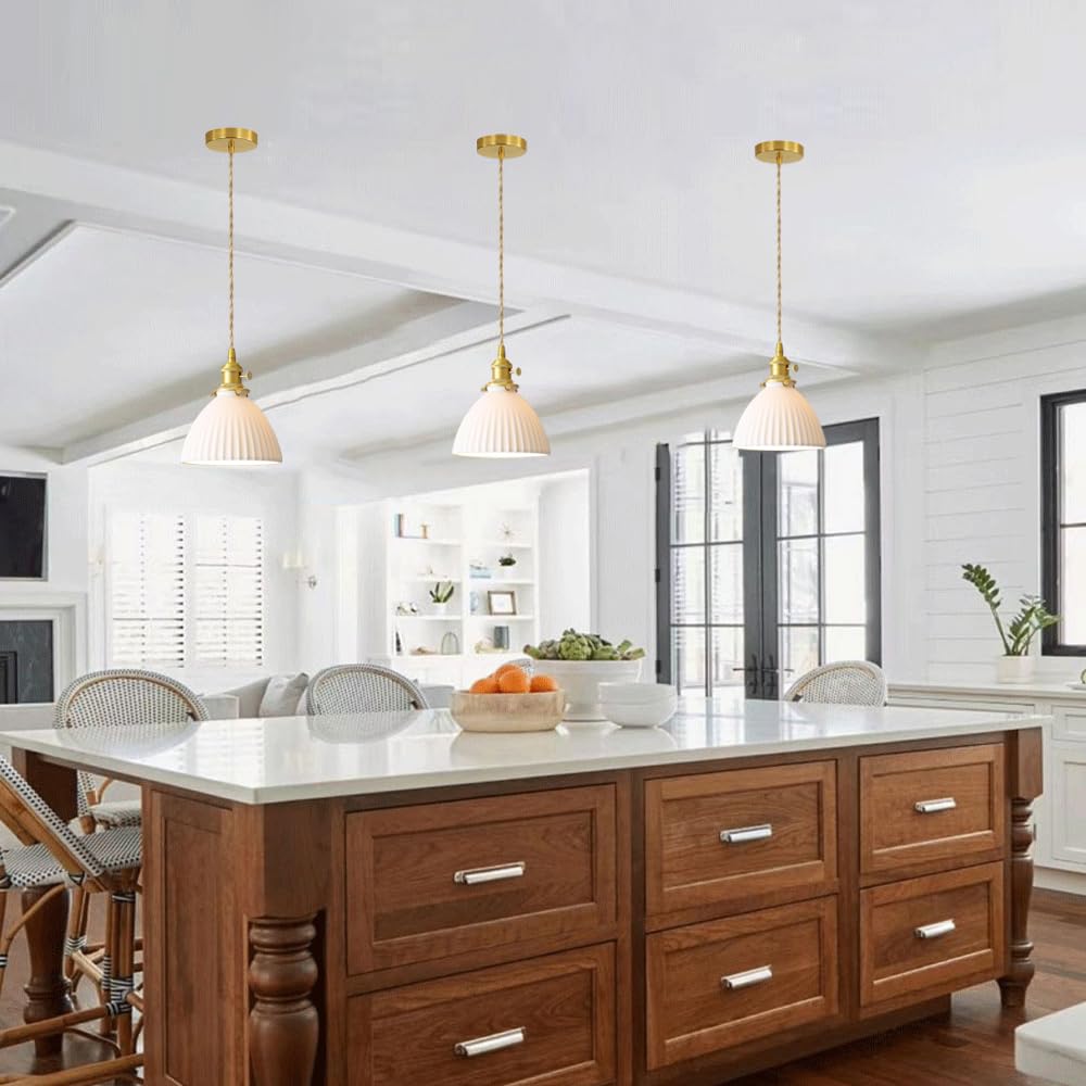 Lámpara colgante de cerámica con casquillo E26, estilo industrial nórdico, lámpara de techo empotrada, luminaria decorativa para sala de estar, dormitorio y balcón.