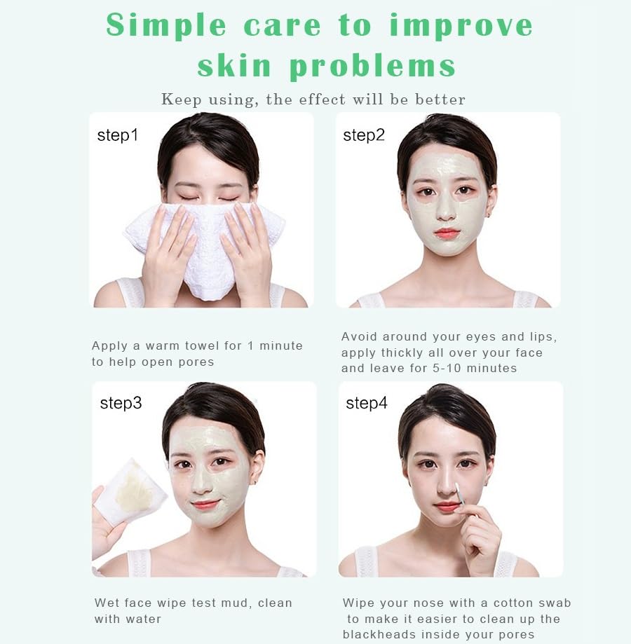 Miniatura 7 de Mugwort - Barra de arcilla para el acné, máscara de artemisa, antiporos y máscara de arcilla para el acné, para eliminar puntos negros, control de