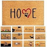 Felpudo Huellas Perro de Fibra Coco - 70x40cm - Felpudos Antideslizantes - Felpudos Originales para la Entrada a Casa, Pasillos, Puertas de Exterior - Accesorios para el Hogar - Material Resistente