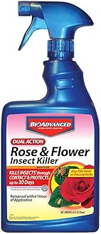 BioAdvanced Dual Action Rose and Flower Insect Killer, Continuous Rose Bug Spray, 24 oz