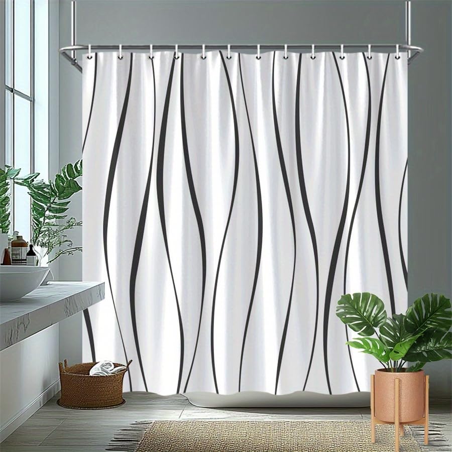 Rideau de douche minimaliste haut de gamme en polyester 210x210